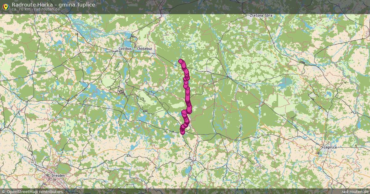 Fahrradroute Horka – Gmina Tuplice