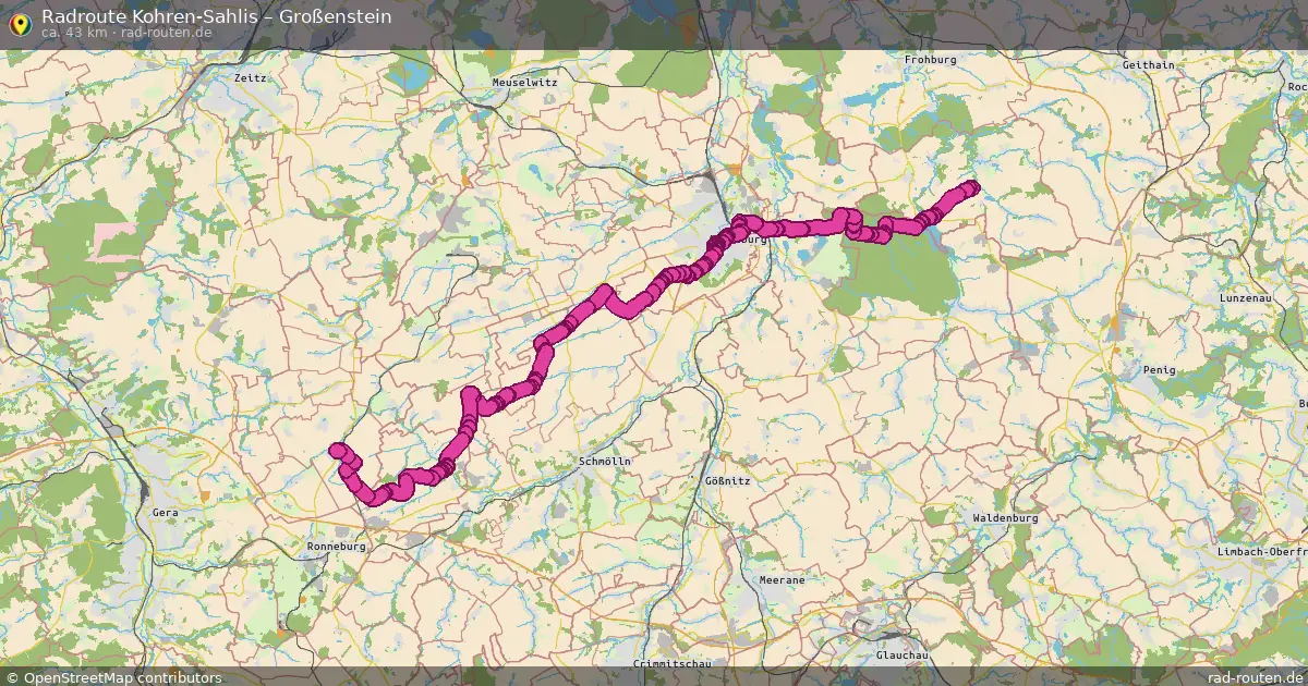 Fahrradroute Kohren-Sahlis – Großenstein