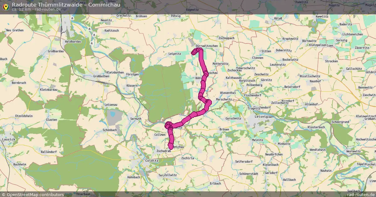 Radtour Thümmlitzwalde – Commichau