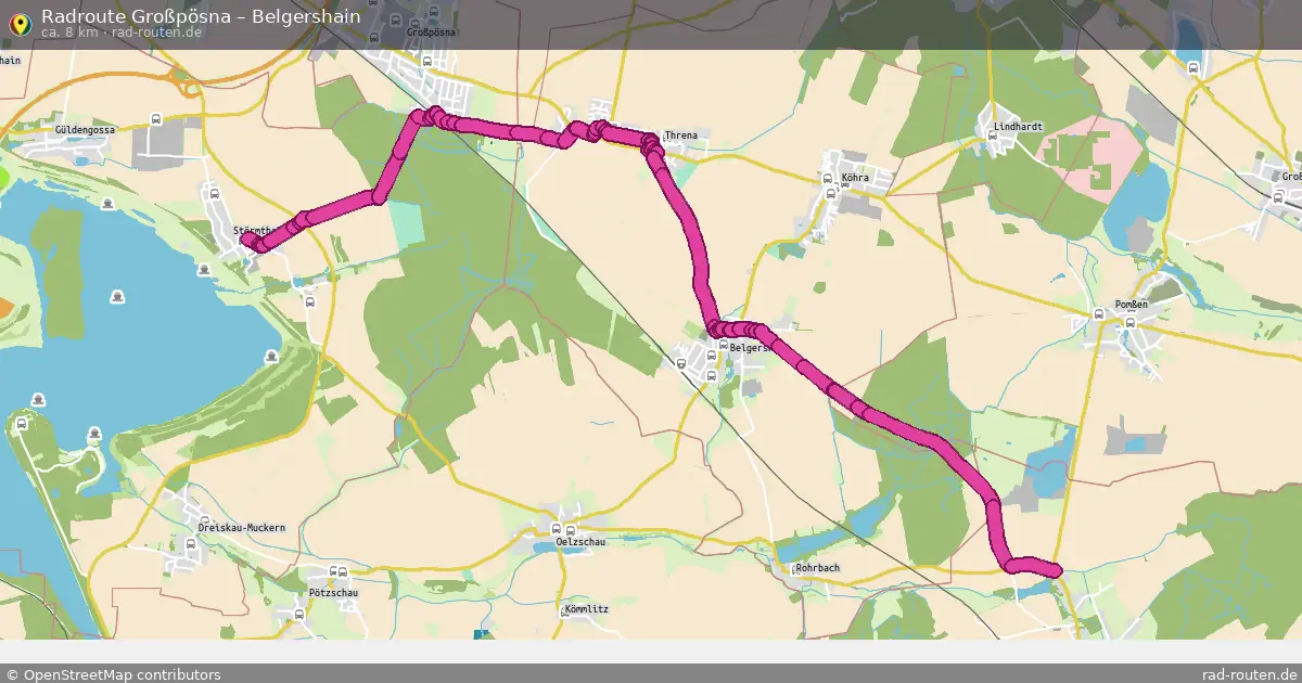 Fahrradroute Großpösna – Belgershain (8 km) – Rad-Routen.de