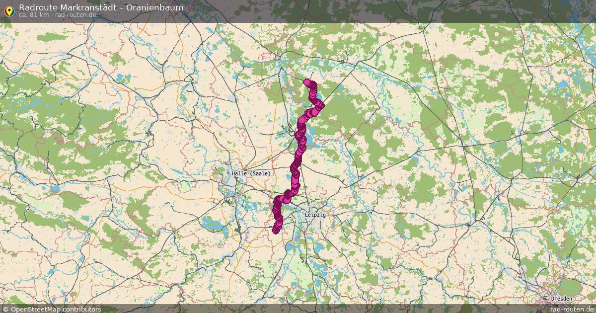 Fahrradroute Markranstädt – Oranienbaum