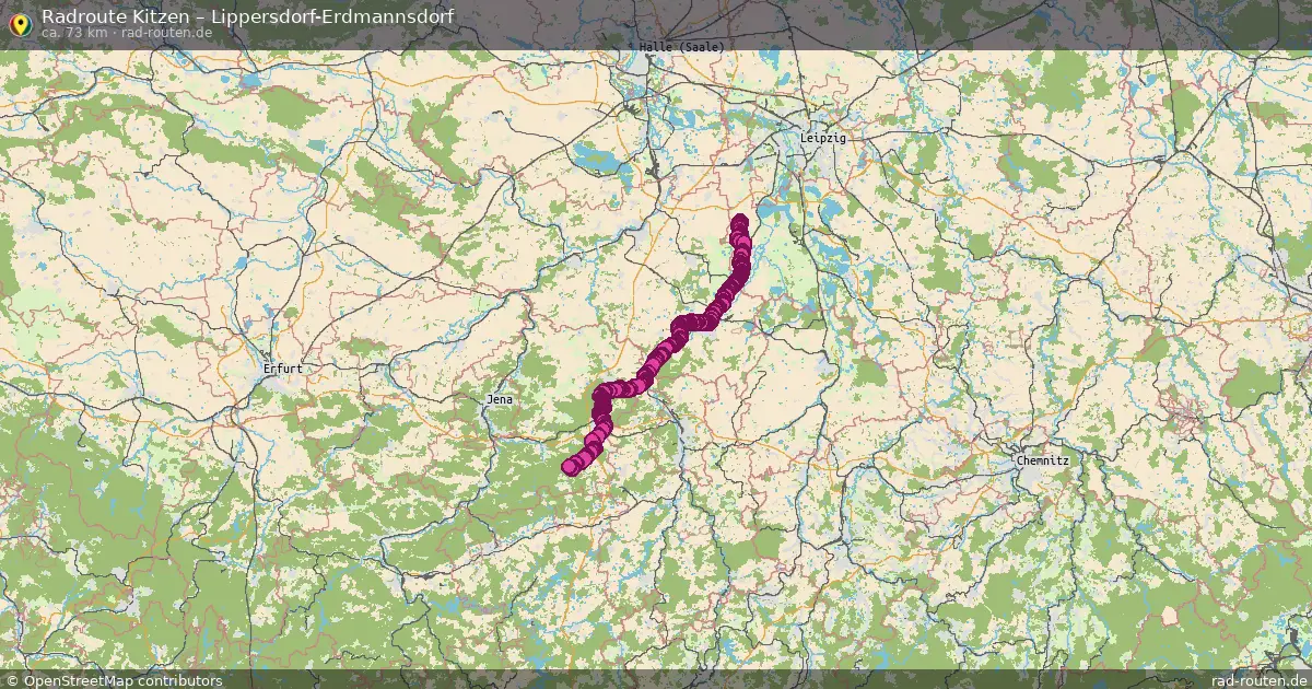 Fahrradroute Kitzen – Lippersdorf-Erdmannsdorf
