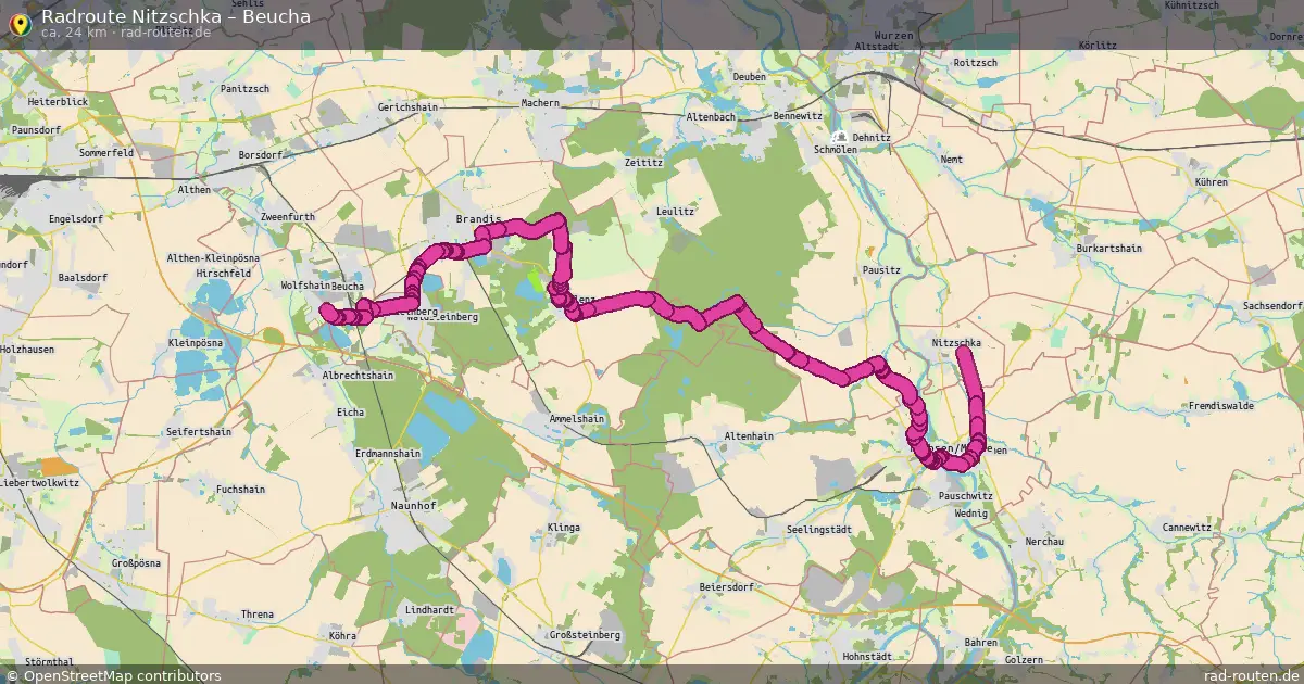 Fahrradroute Nitzschka – Beucha (24 km) – Rad-Routen.de