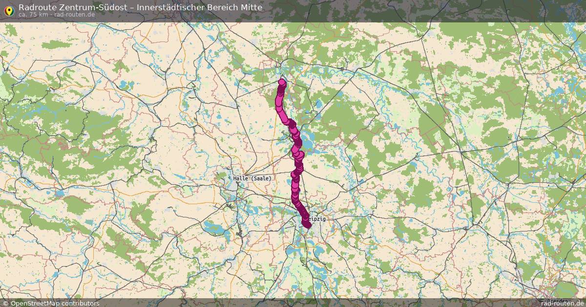 Fahrradroute Zentrum-Südost – Innerstädtischer Bereich Mitte