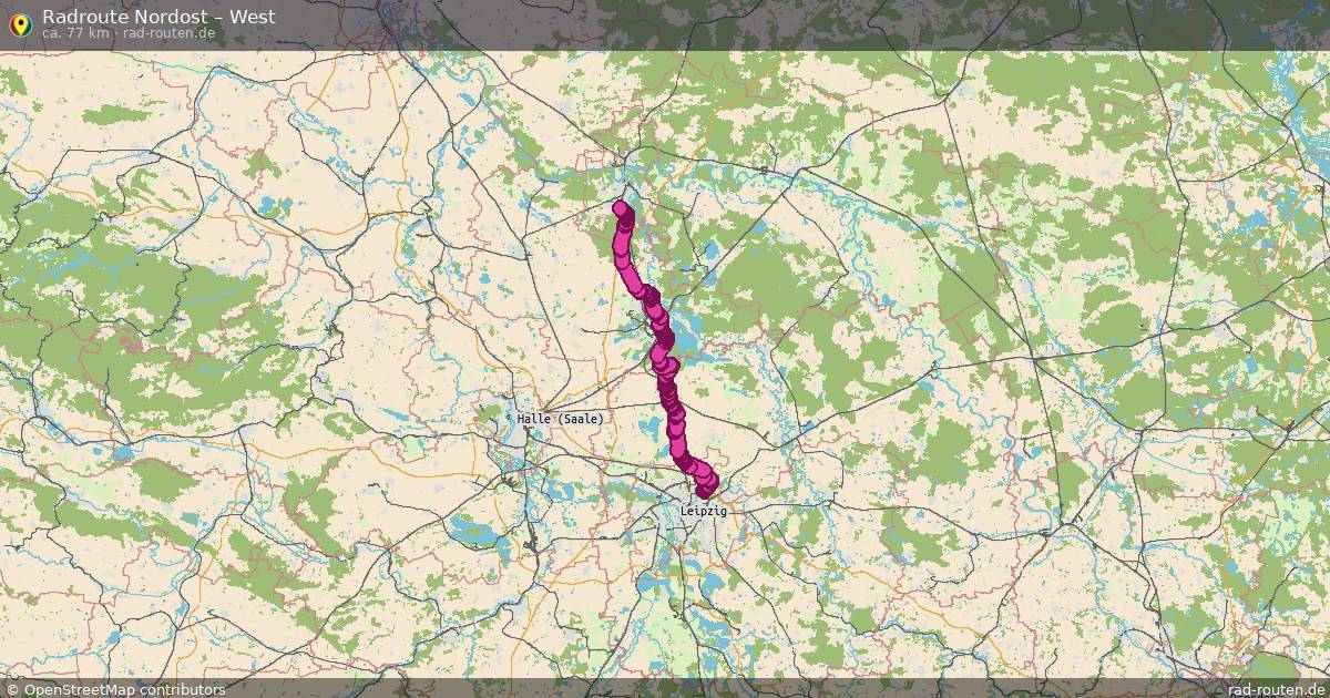 Fahrradroute von Nordost nach West