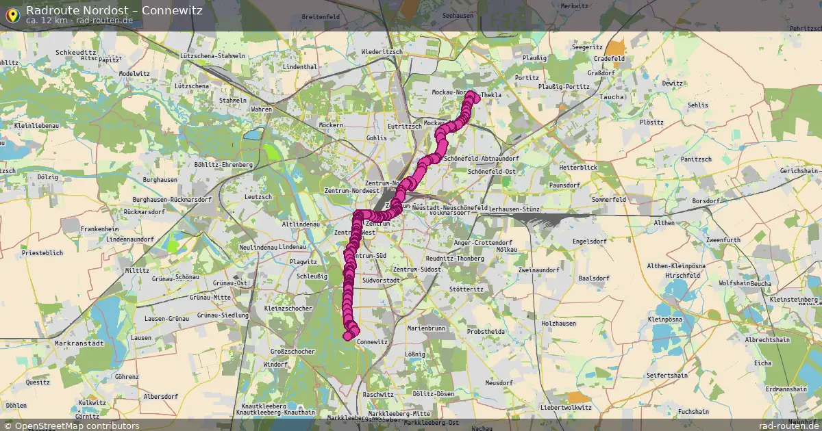 Fahrradroute Nordost – Connewitz