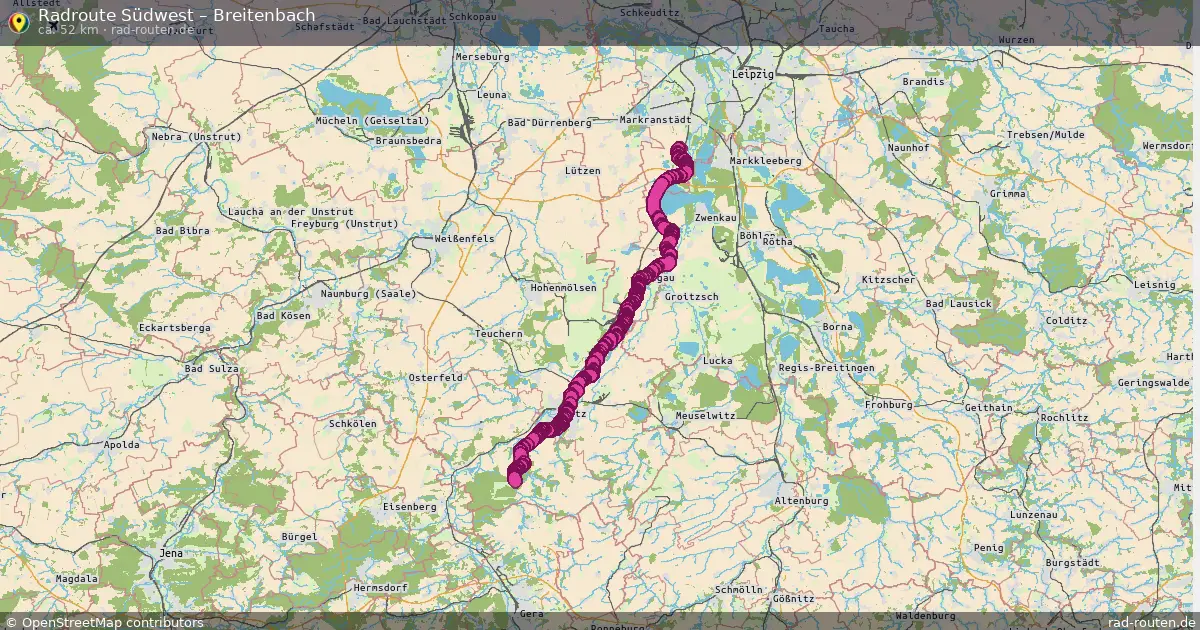 Fahrradroute Südwest – Breitenbach (52 km) – Rad-Routen.de