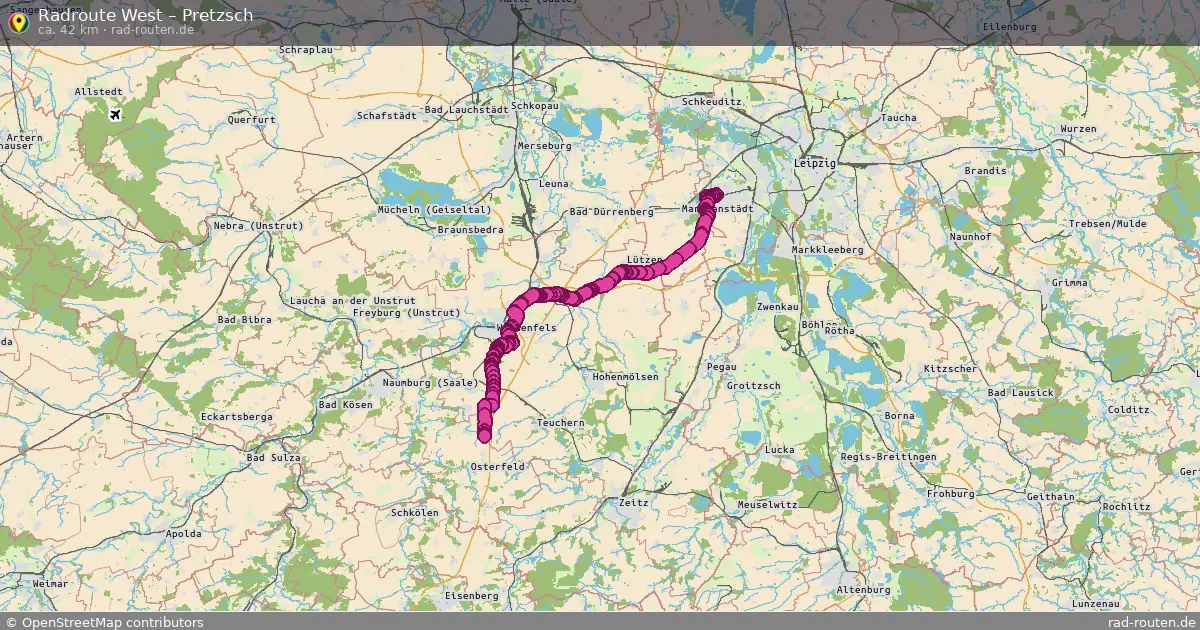 Fahrradroute West – Pretzsch (42 km) – Rad-Routen.de