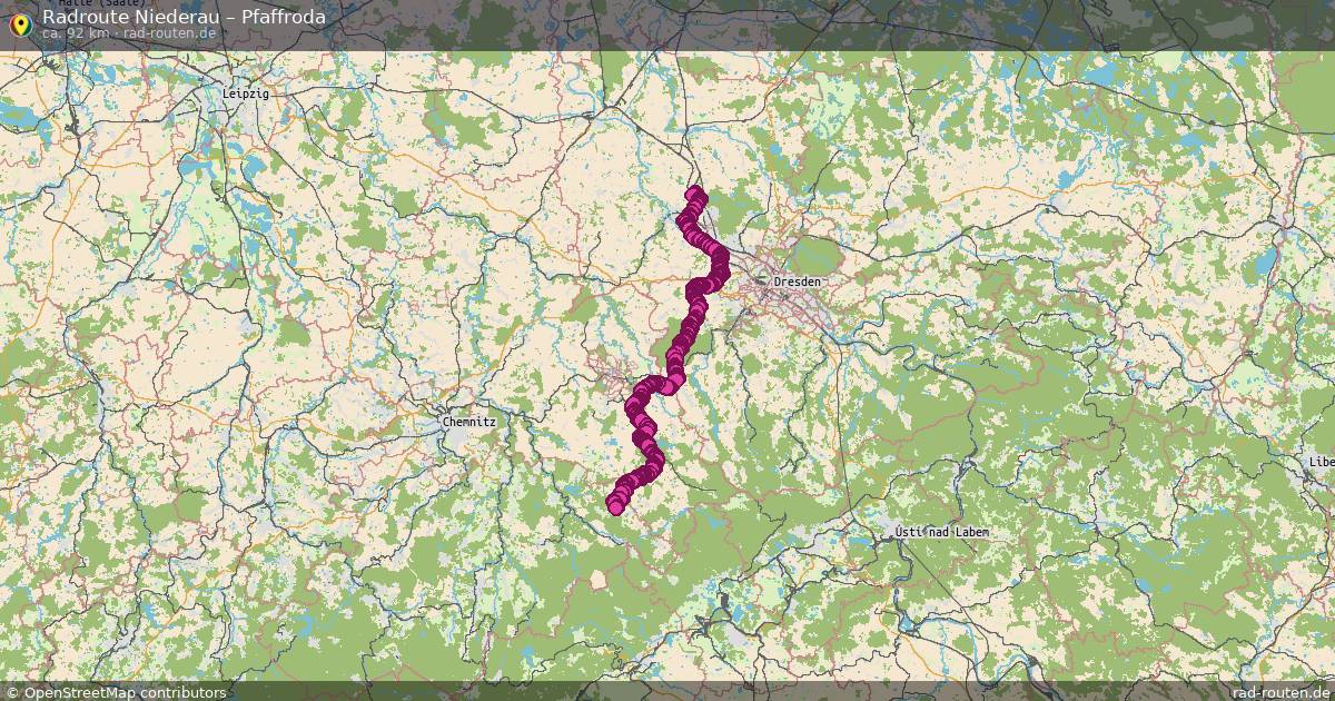 Fahrradroute Niederau – Pfaffroda