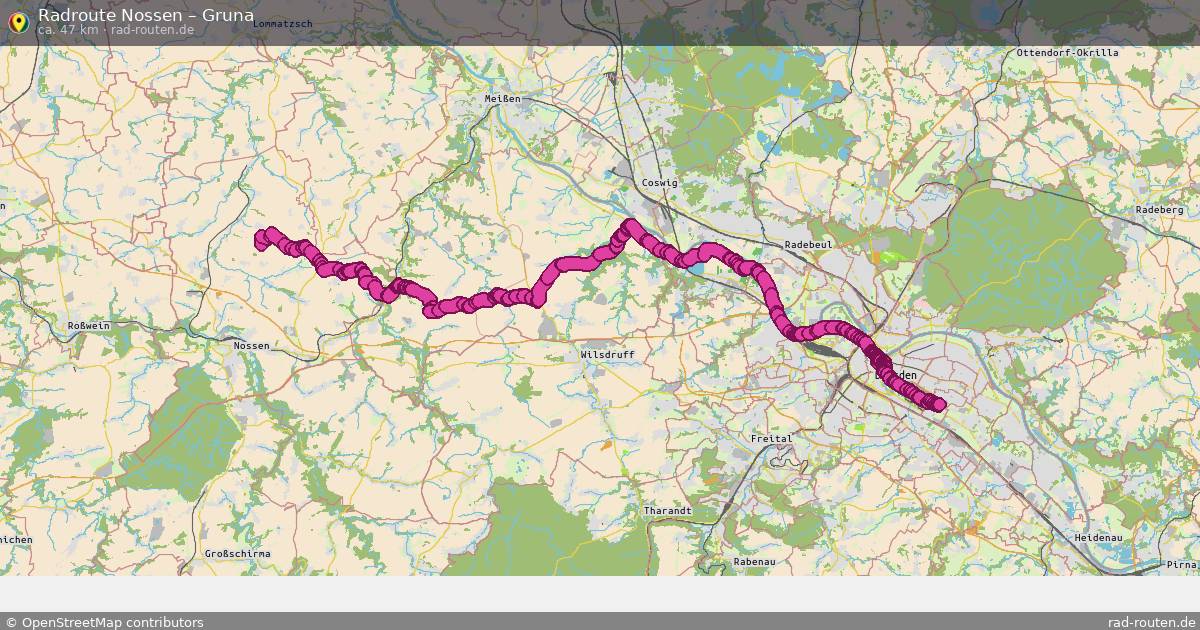 Fahrradroute Nossen – Gruna