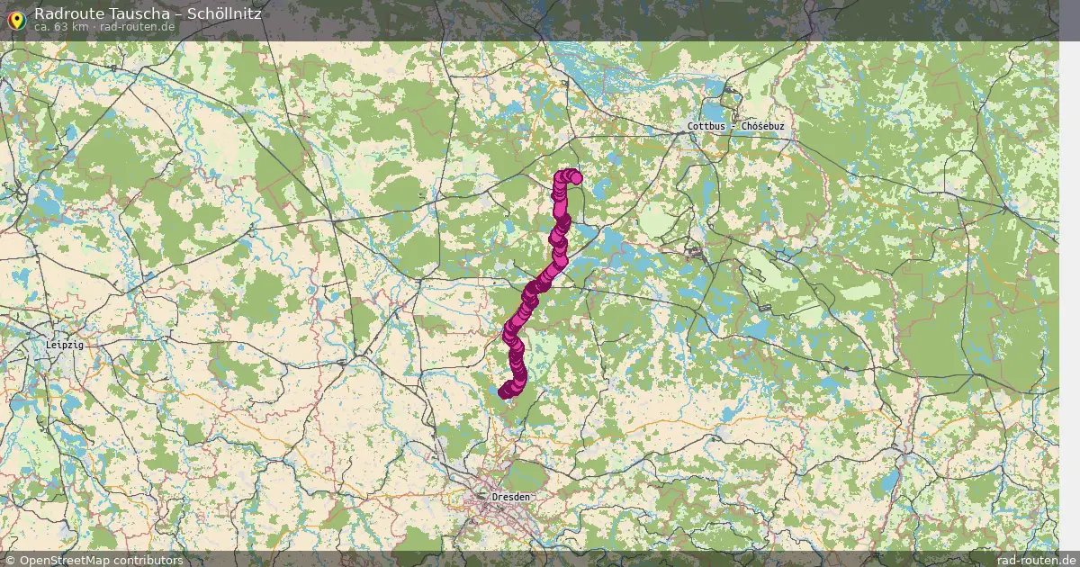 Fahrradroute Tauscha – Schöllnitz (63 km) – Rad-Routen.de