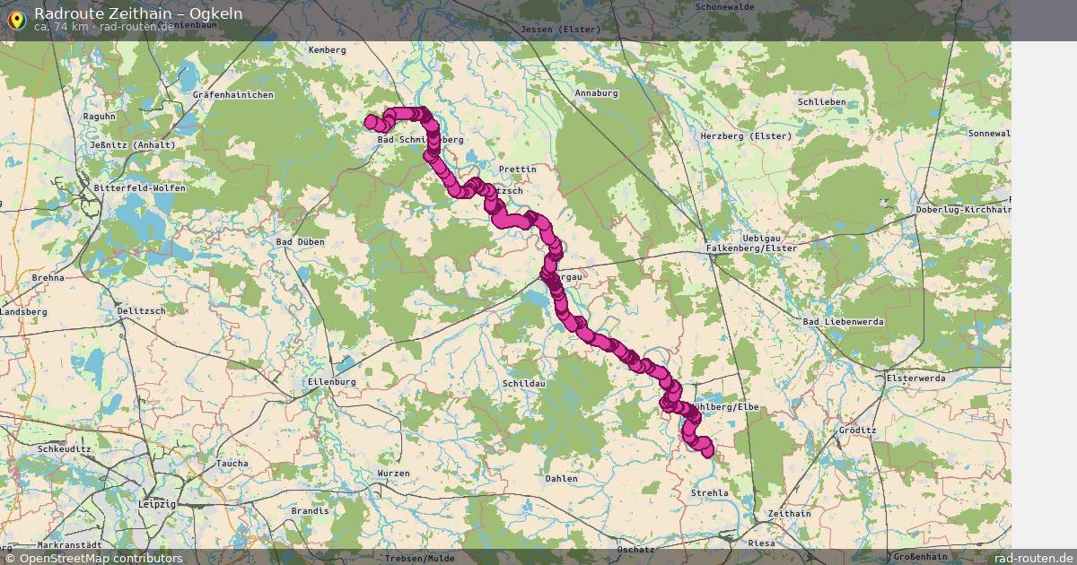 Fahrradroute Zeithain – Ogkeln