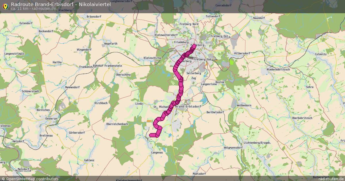 Fahrradroute Brand-Erbisdorf – Nikolaiviertel