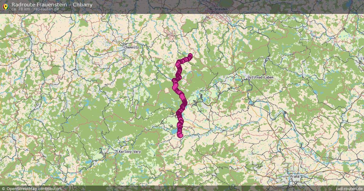 Fahrradroute Frauenstein – Chbany