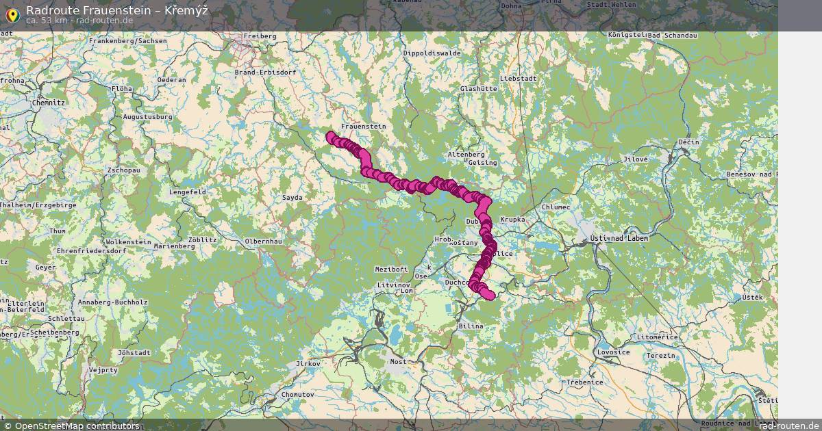 Fahrradroute Frauenstein – Křemýž