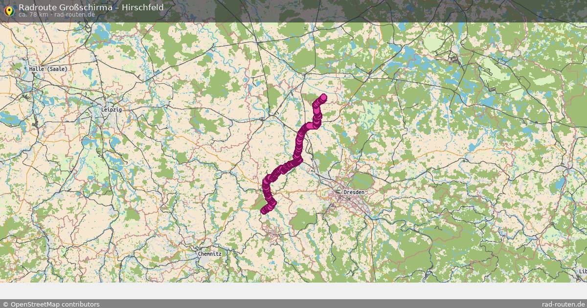 Fahrradroute Großschirma – Hirschfeld