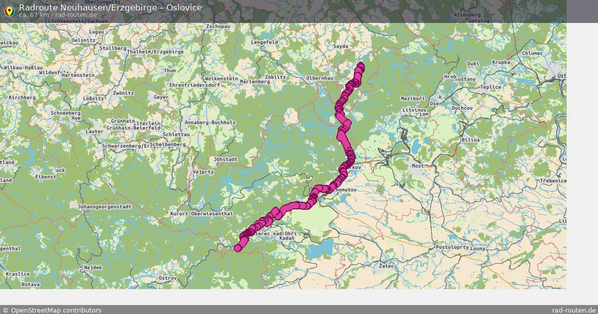 Fahrradroute Neuhausen Erzgebirge – Oslovice