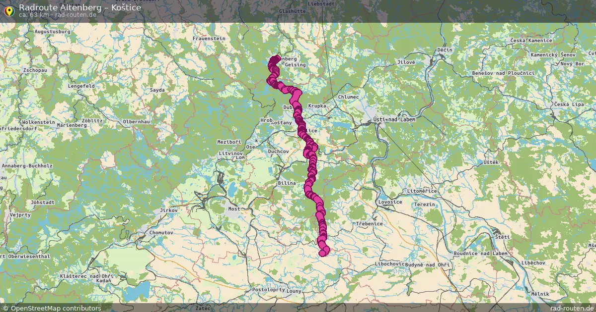 Radtour Altenberg – Koštice