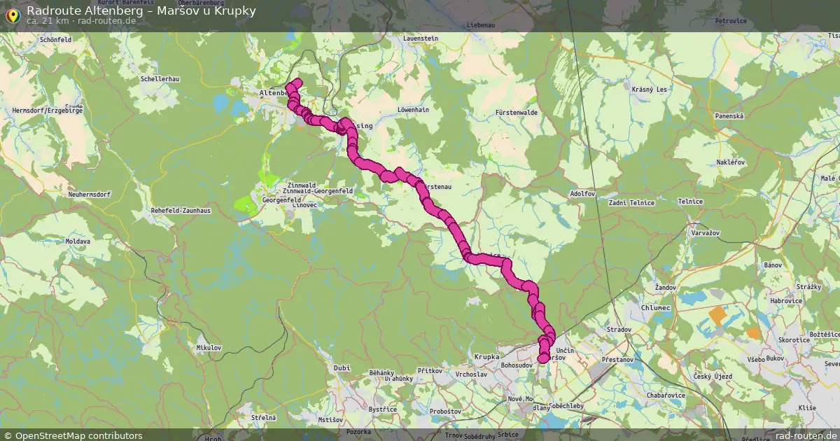 Radtour Altenberg – Maršov U Krupky