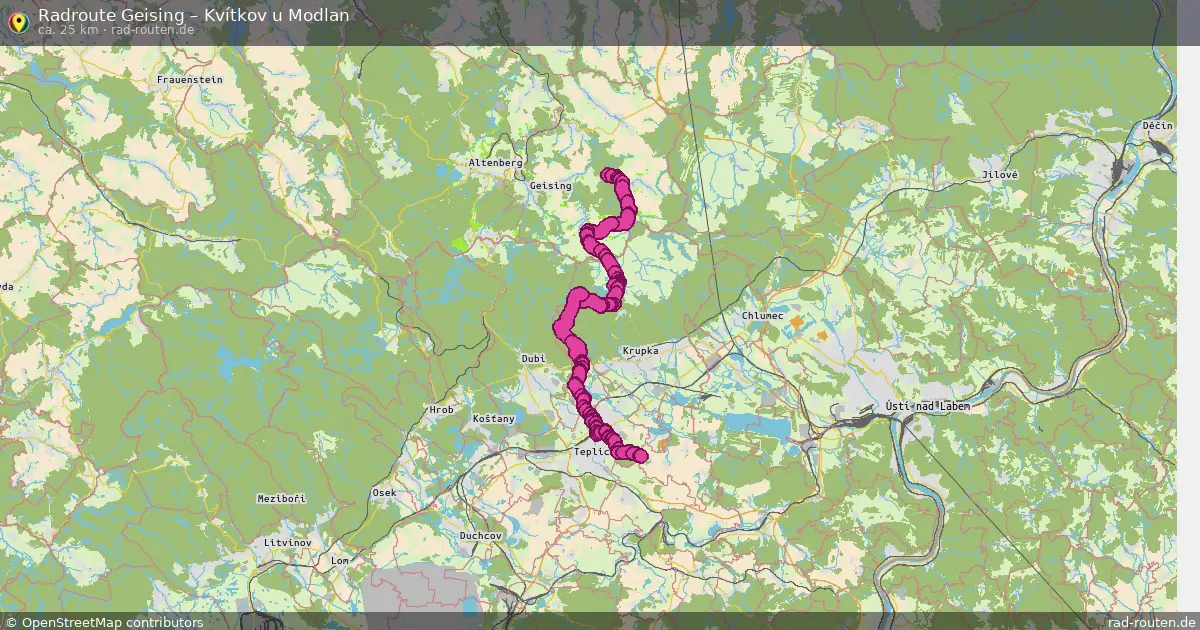 Radtour Geising – Kvítkov U Modlan