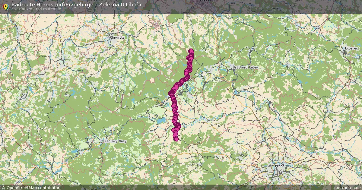 Radtour Hermsdorf Erzgebirge – Železná U Libořic
