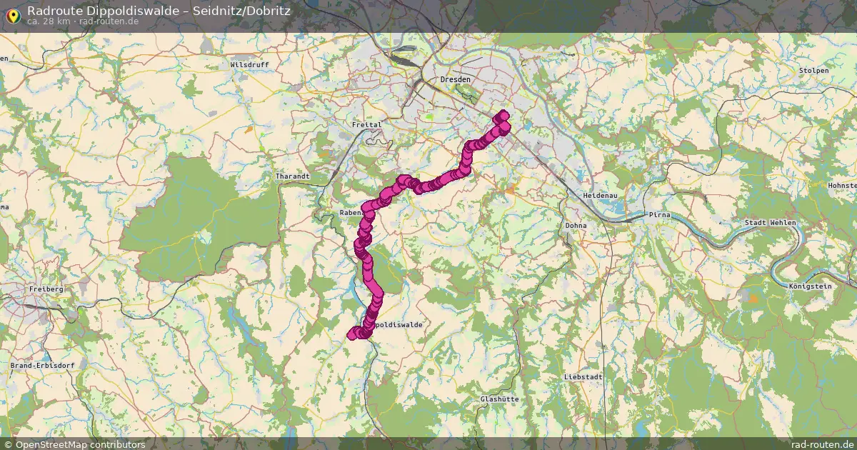 Fahrradroute Dippoldiswalde – Seidnitz Dobritz (27 km) – Rad-Routen.de