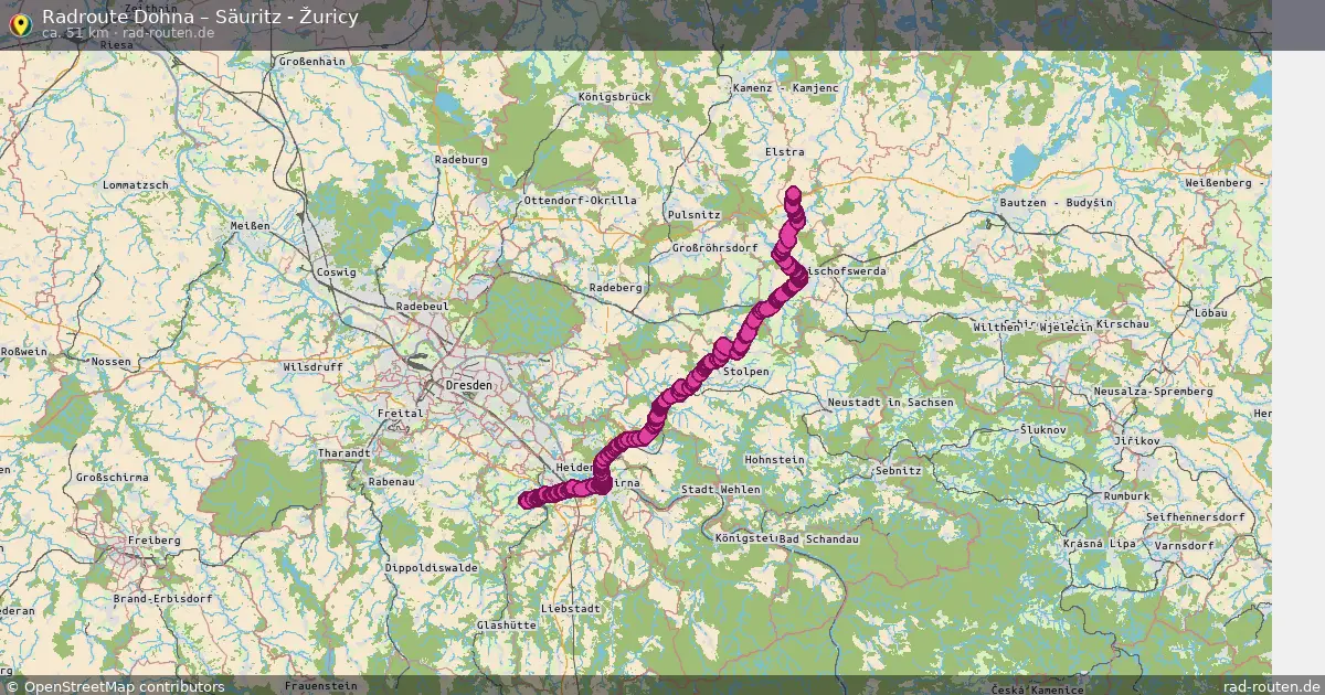 Radtour Dohna – Säuritz - Žuricy