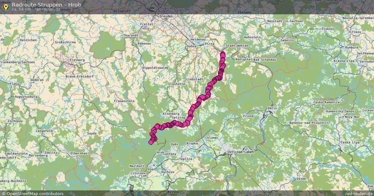 Fahrradroute Struppen – Hrob