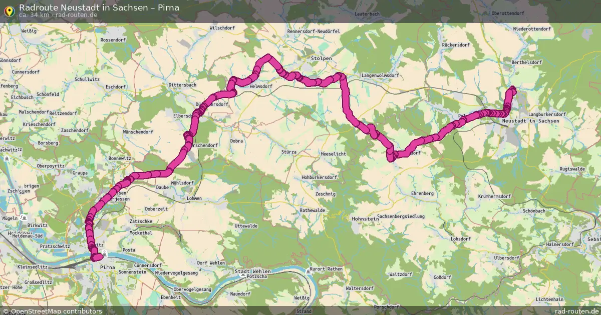 Fahrradroute Neustadt In Sachsen – Pirna (34 km) – Rad-Routen.de