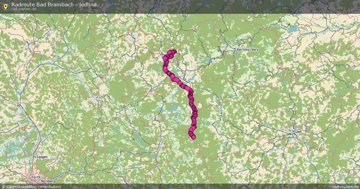 Fahrradroute von Bad Brambach nach Jedlina