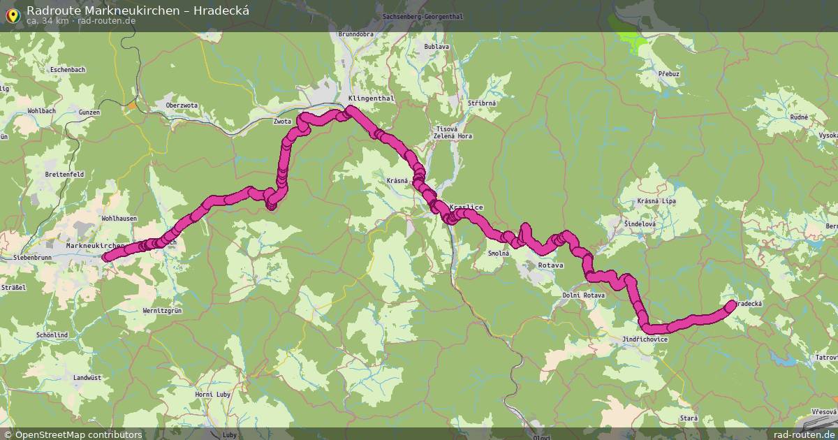 Fahrradroute Markneukirchen – Hradecká
