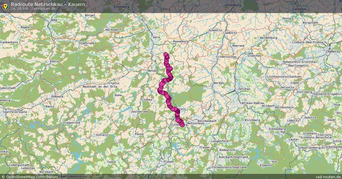 Fahrradroute Netzschkau – Kauern