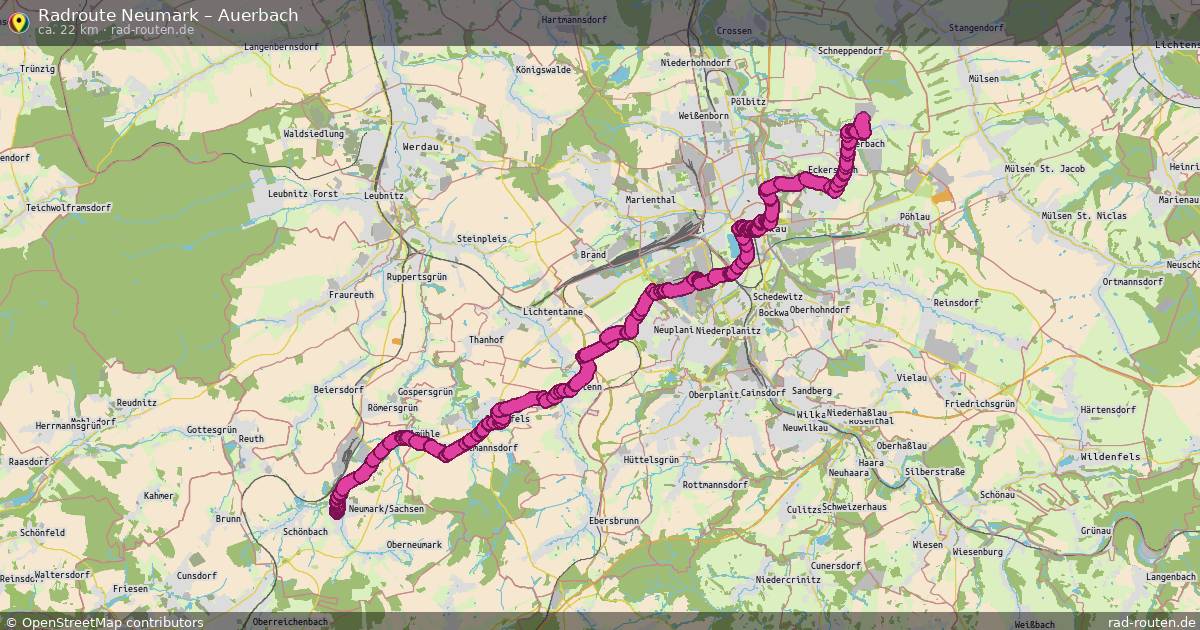 Fahrradroute Neumark – Auerbach