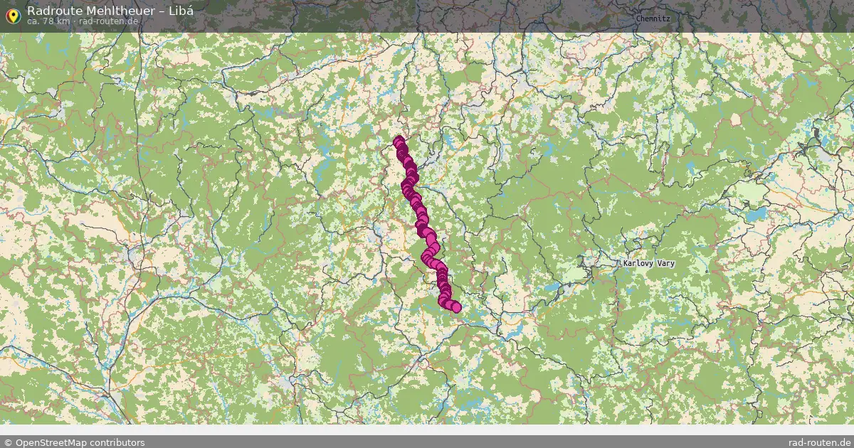 Fahrradroute Mehltheuer – Libá (78 km) – Rad-Routen.de