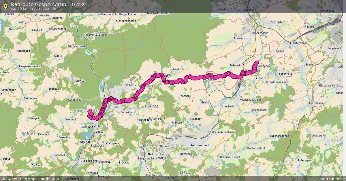 Fahrradroute Gospersgrün – Greiz