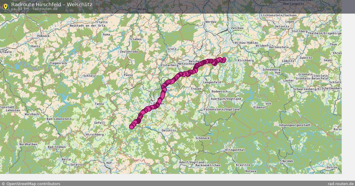 Fahrradroute Hirschfeld – Weischlitz