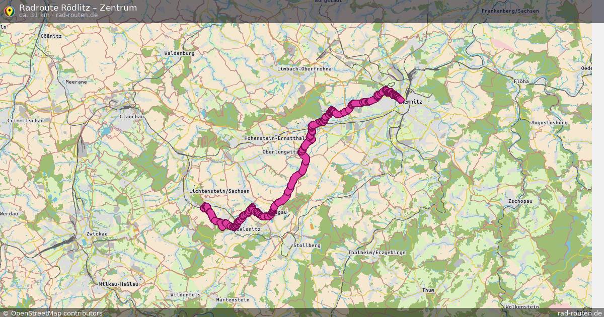 Fahrradroute Rödlitz – Zentrum