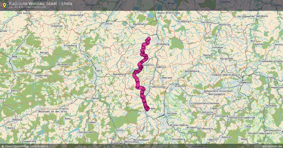 Radtour Werdau, Stadt – Lödla
