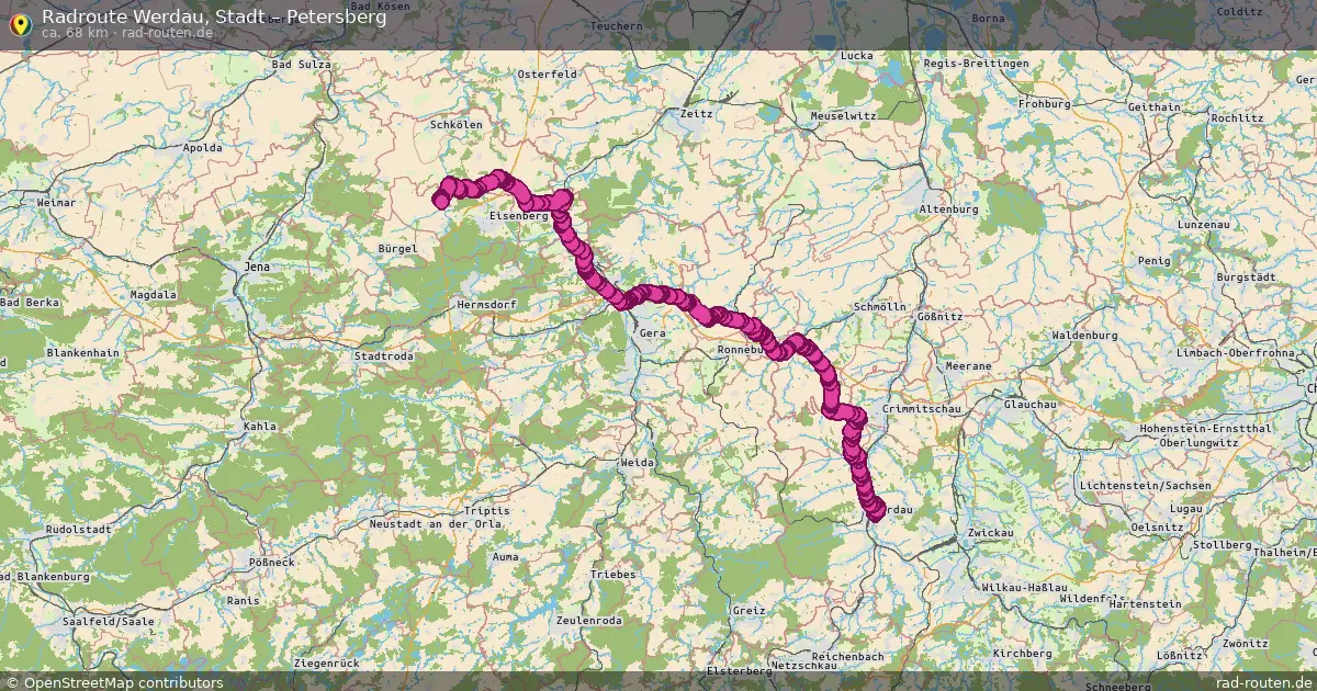 Radtour Werdau, Stadt – Petersberg