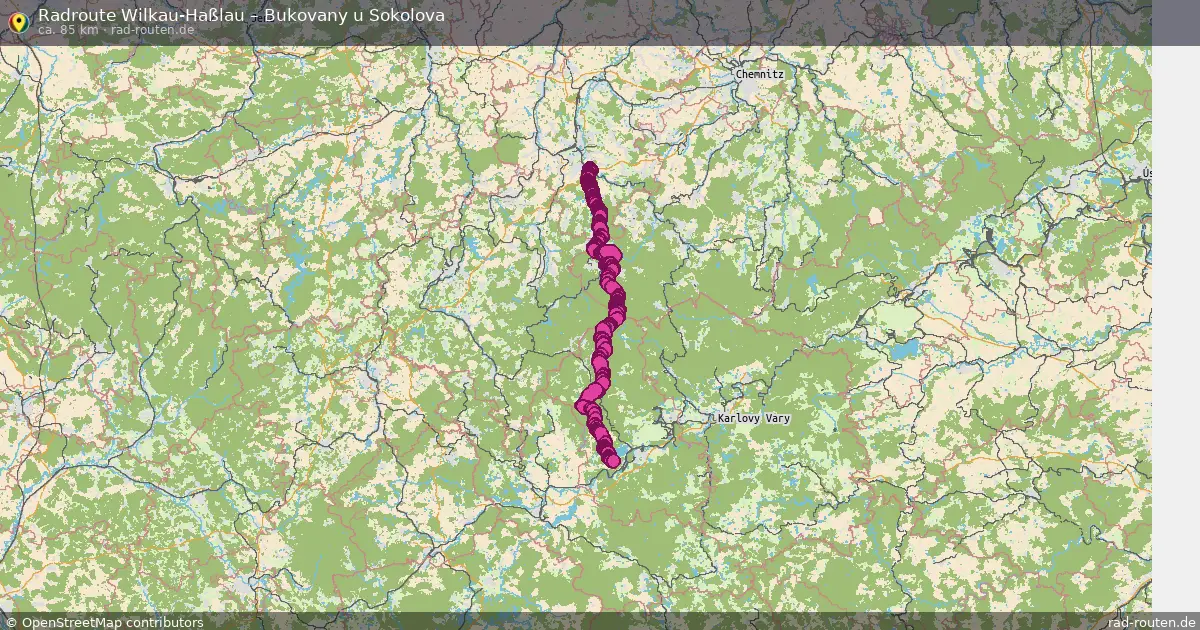 Radtour Wilkau-Haßlau – Bukovany U Sokolova