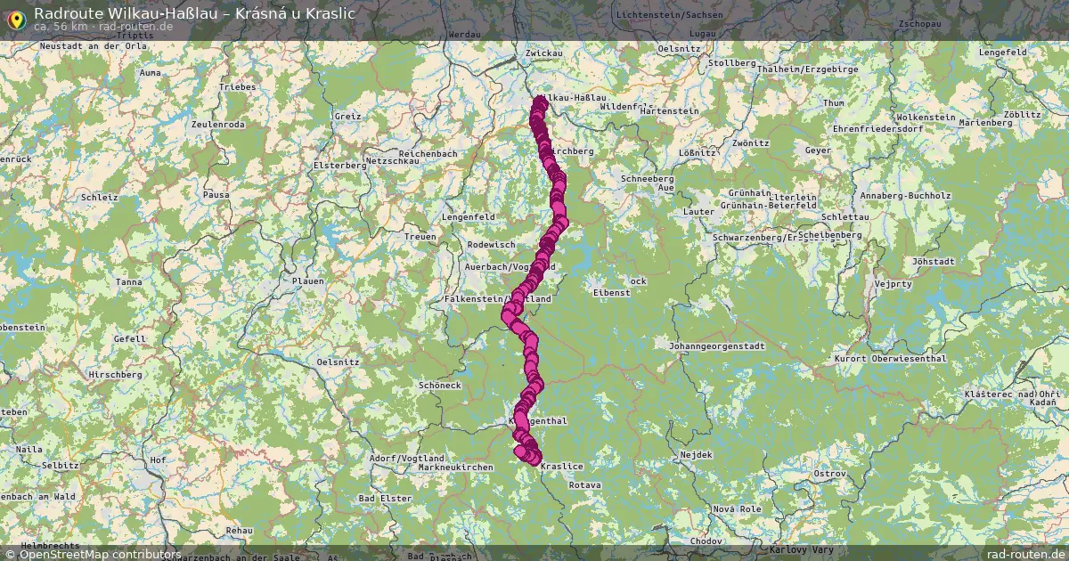 Radtour Wilkau-Haßlau – Krásná U Kraslic