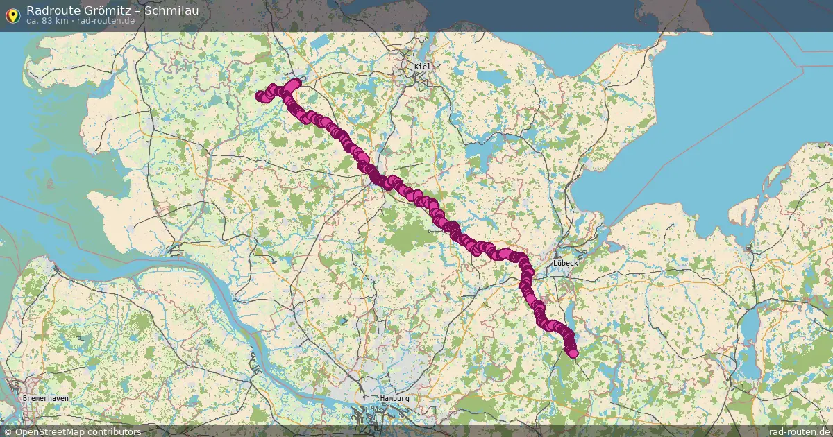 Fahrradroute Grömitz – Schmilau (83 km) – Rad-Routen.de