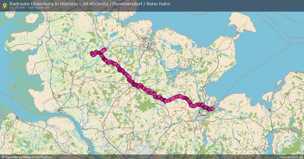 Fahrradroute Breitenfelde – Alt-Kücknitz   Dummersdorf   Roter Hahn (56 km) – Rad-Routen.de