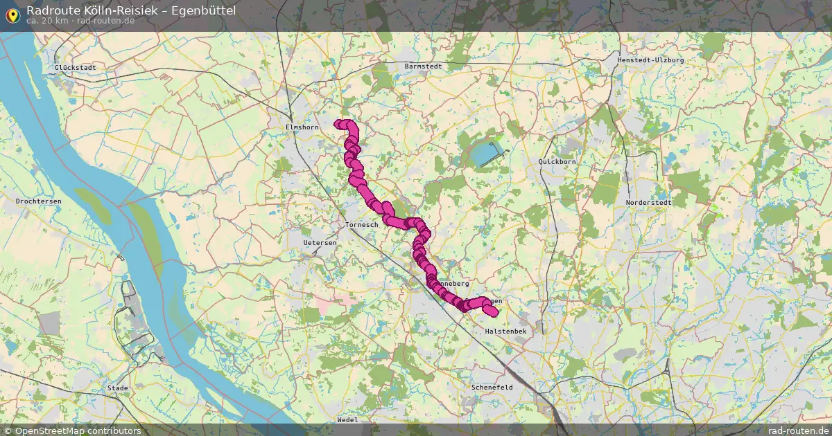 Fahrradroute Kölln-Reisiek – Egenbüttel (20 km) – Rad-Routen.de