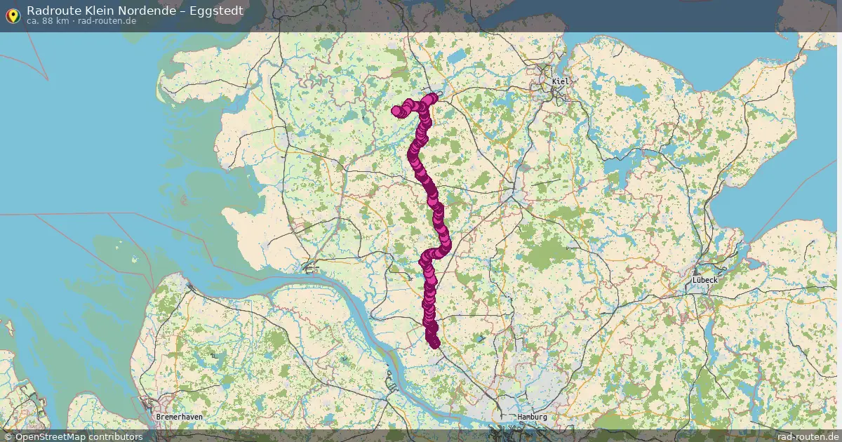 Fahrradroute Klein Nordende – Westerrönfeld (79 km) – Rad-Routen.de