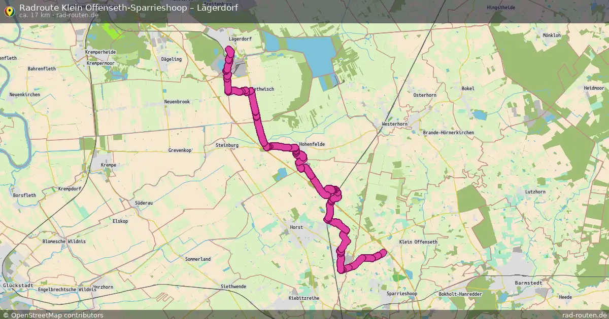 Fahrradroute Klein Offenseth-Sparrieshoop – Lägerdorf (18 km) – Rad-Routen.de