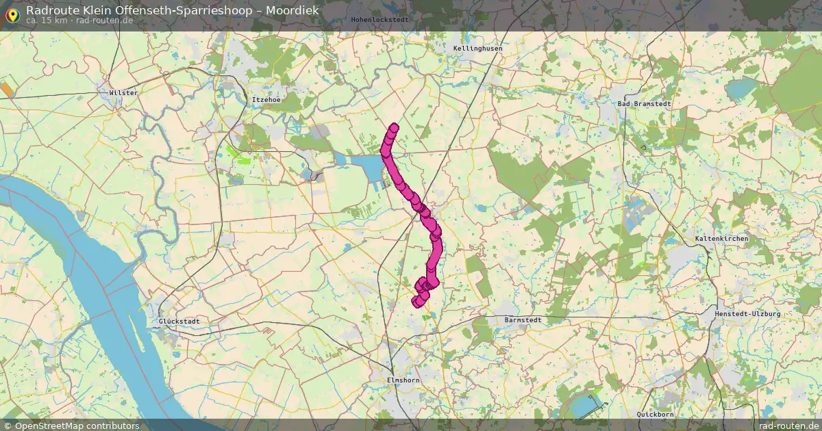 Fahrradroute Klein Offenseth-Sparrieshoop – Moordiek (15 km) – Rad-Routen.de