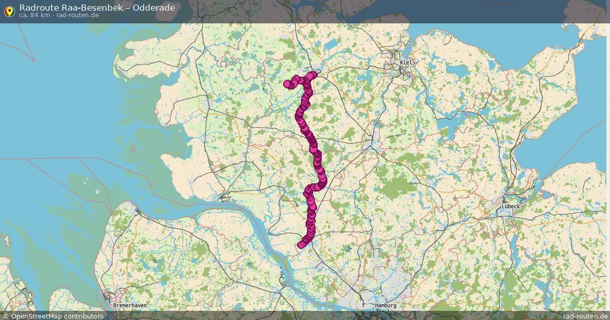 Fahrradroute Raa-Besenbek – Wapelfeld (57 km) – Rad-Routen.de