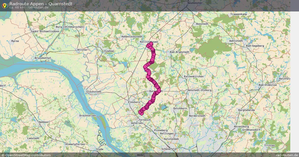 Fahrradroute Appen – Quarnstedt (48 km) – Rad-Routen.de