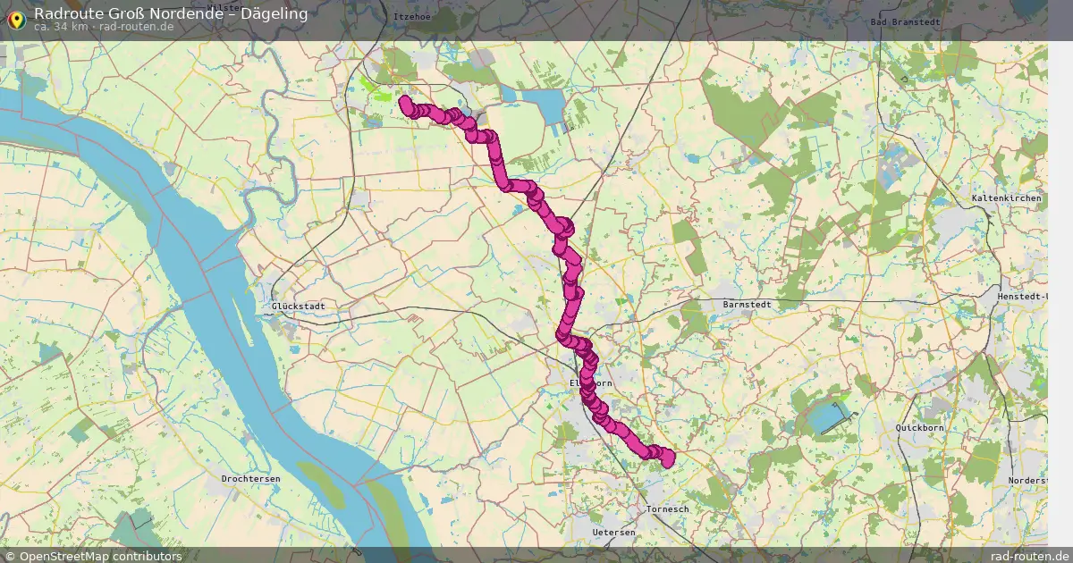 Fahrradroute Groß Nordende – Dägeling (34 km) – Rad-Routen.de